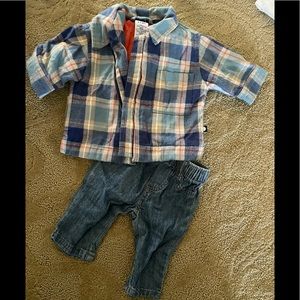 Gymboree baby boys jacket & jean outfit 0-3 months